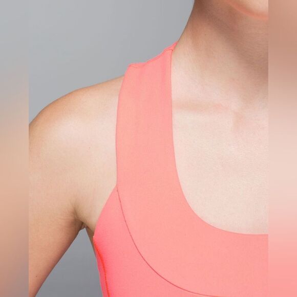 Lululemon Scoop Neck Tank Luon in Coral Orange Size 4 - Picture 4 of 10
